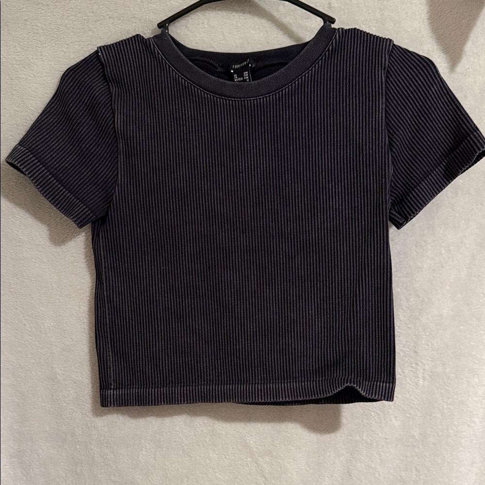Forever 21 Charcoal Ribbed Tee
